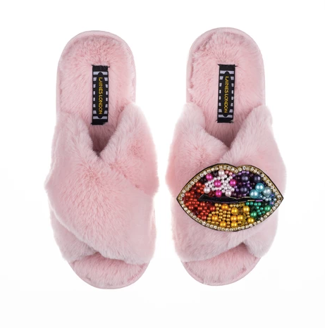 Deluxe Rainbow Lips on Classic Slippers