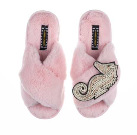 Deluxe Pink Seahorse on Pink Classic Slippers