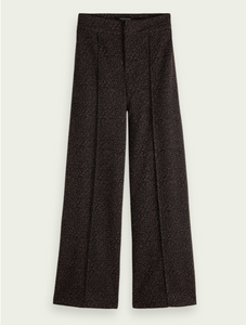 High rise patterned wide-leg trousers