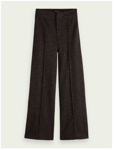 High rise patterned wide-leg trousers