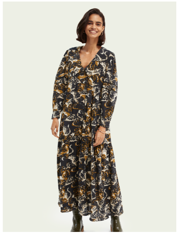 Printed maxi cloud dress