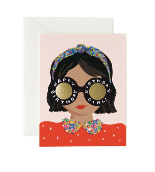 Headband Birthday Girl Card