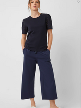 Load image into Gallery viewer, Navy Jersey Broderie round neck - Last one - size 8 / XS
