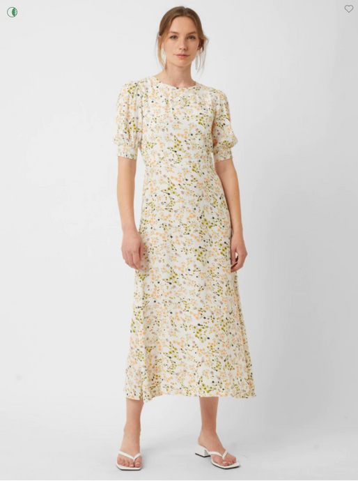 Spring Ditsy Round Neck Dress