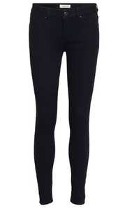 Victoria 7/8 Black Jeans with Zips - Black