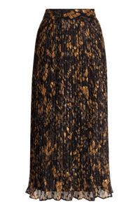 Pleated Falls Skirt in Black & Mustard - LAST ONE - SIZE L - 14