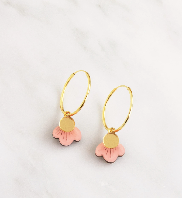 Wildflower Hoops in Pink Blush