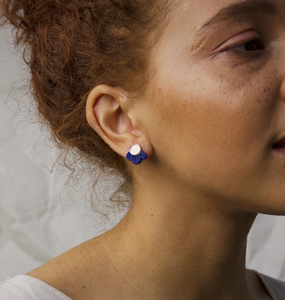 Wildflower Studs in Dark Blue