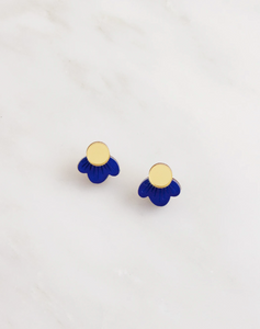 Wildflower Studs in Dark Blue
