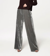 Load image into Gallery viewer, Grey Velvet Palazzo Trousers With Side Zip -Size 12 only - 1 pair left!