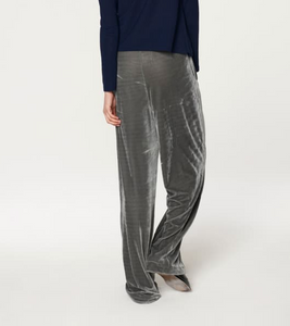 Grey Velvet Palazzo Trousers With Side Zip -Size 12 only - 1 pair left!