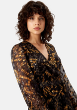 Load image into Gallery viewer, Wrap Dress - Black &amp; Mustard