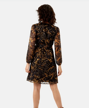 Load image into Gallery viewer, Wrap Dress - Black &amp; Mustard