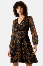 Load image into Gallery viewer, Wrap Dress - Black &amp; Mustard