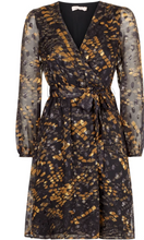 Load image into Gallery viewer, Wrap Dress - Black &amp; Mustard