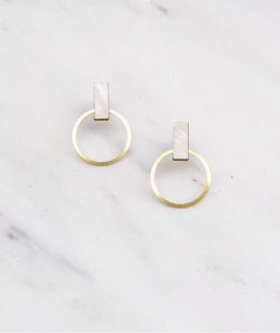 Elara Studs in Mother of Pearl