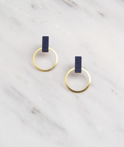 Elara Studs in Midnight Blue