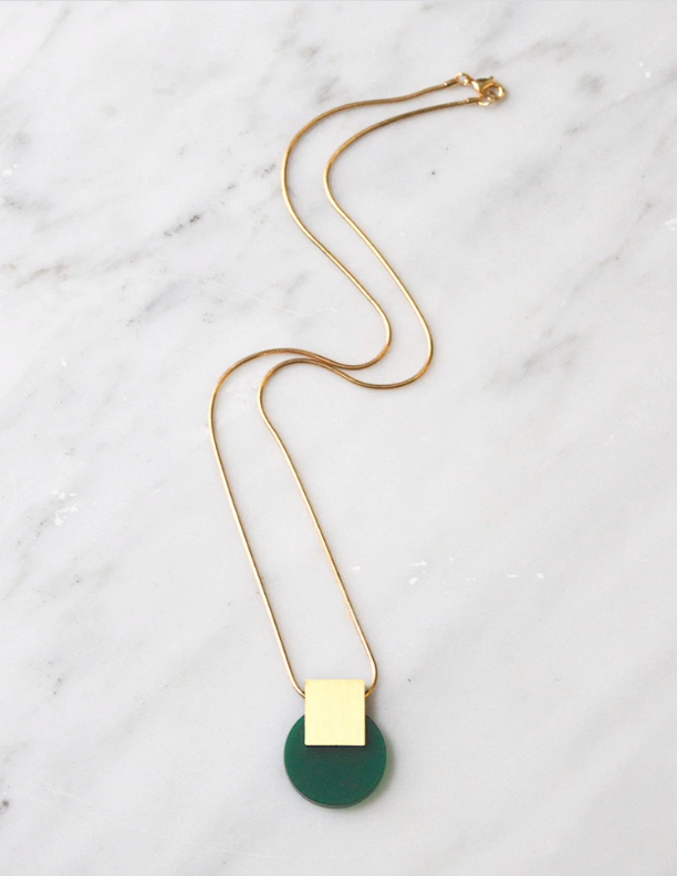 Sol Necklace in Dark Green