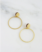 Load image into Gallery viewer, Dot Hoop Studs in Brushed Brass