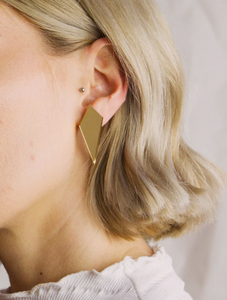 Shard Studs in Gold Mirror