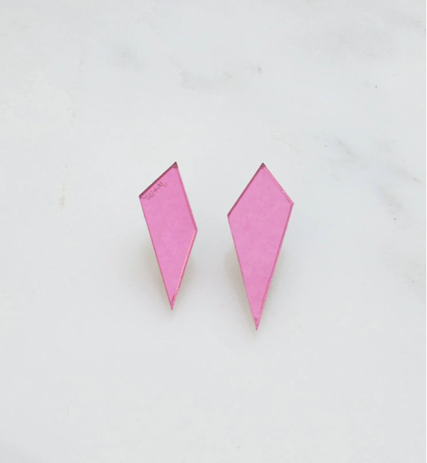 Shard Studs in Pink Mirror