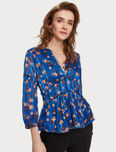 Load image into Gallery viewer, Blue &amp; Pink Cherry Blossom Blouse