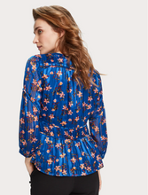 Load image into Gallery viewer, Blue &amp; Pink Cherry Blossom Blouse