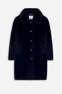 Navy Faux Fur Jacket