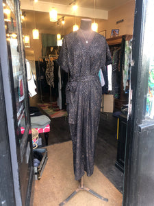 Black copper foil jumpsuit