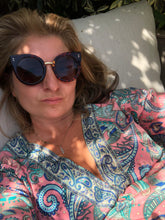 Load image into Gallery viewer, Indian Silk Kaftan Dresses - Pink paisley