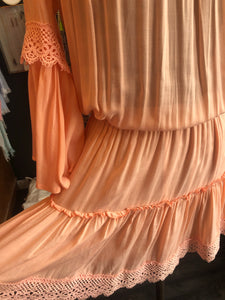 Peach lace dress