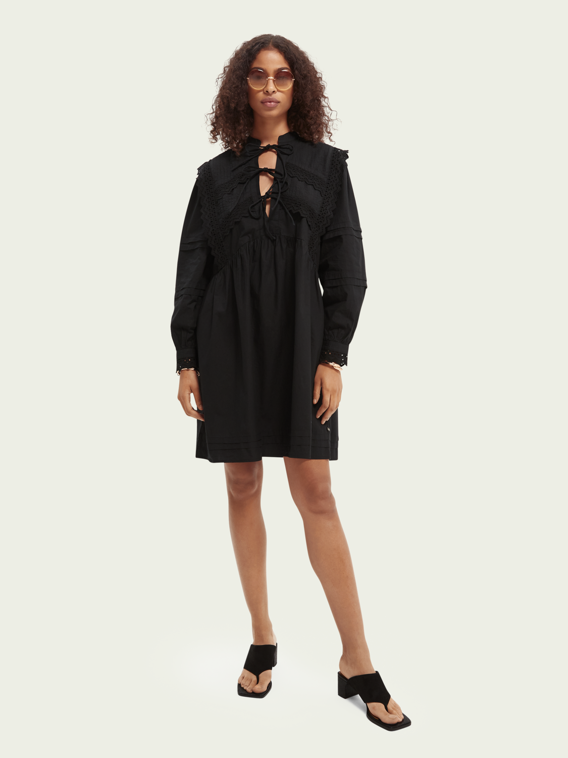 Broderie anglaise organic cotton mini dress