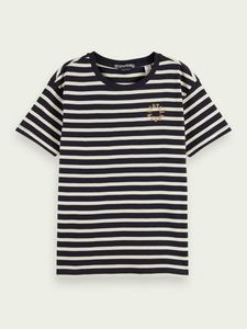 Striped cotton T-shirt - Navy