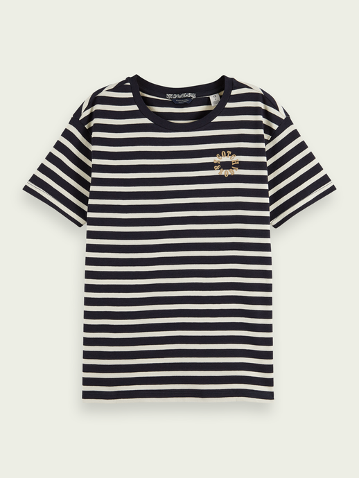 Striped cotton T-shirt - Navy