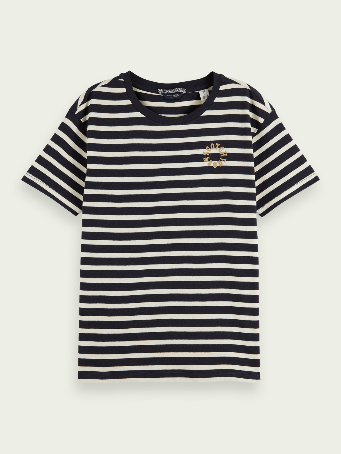 Striped cotton T-shirt - Navy