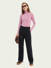 Load image into Gallery viewer, Mauve high-neck slim-fit T-shirt