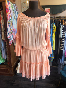 Peach lace dress