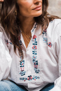 PASTEL FOLK EMBROIDERED SHIRT