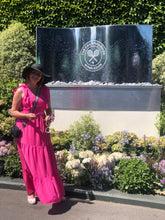 Load image into Gallery viewer, V-neck open back maxi dress- hot pink