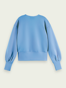 Voluminous sleeved soft sweater - blue