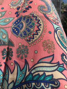 Indian Silk Kaftan Dresses - Pink paisley