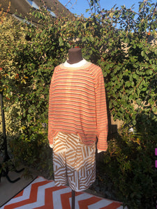 Helsa Nectarine Stripe Knit
