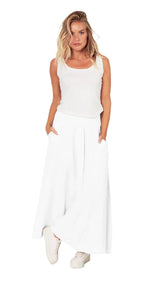 Linen Lili Maxi Skirt - White