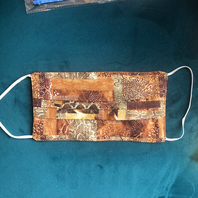 Brown Snakeskin Face Mask Covering