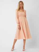 Load image into Gallery viewer, Classic Gingham Square-neck Dress - Peach