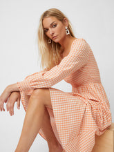 Load image into Gallery viewer, Classic Gingham Square-neck Dress - Peach