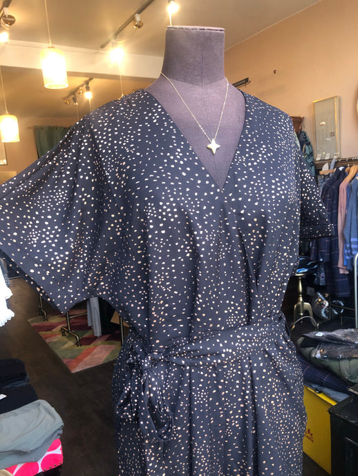 Black copper foil jumpsuit