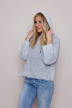 Load image into Gallery viewer, Light grey stone wash - birdie rolled hem hoodie