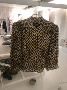 Printed shoulder detailed top
