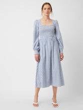 Load image into Gallery viewer, Classic Gingham Square-neck Dress - Riviera Blue